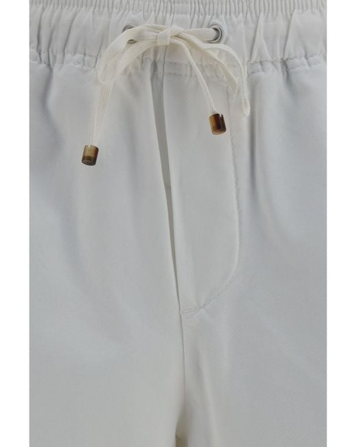 Brunello Cucinelli Gray Cargo Shorts Cotton Bermuda for men