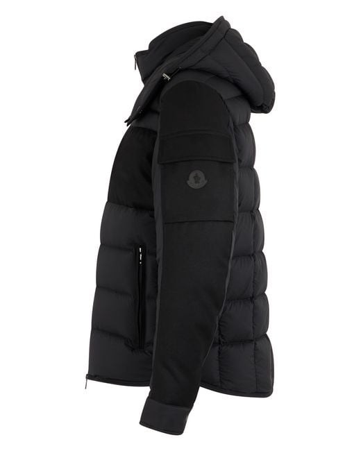 Moncler Black Jacket With Hood Polyamide Padded & Down for men