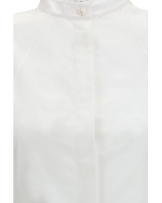 Alaïa White Dress Panelled Poplin Cotton