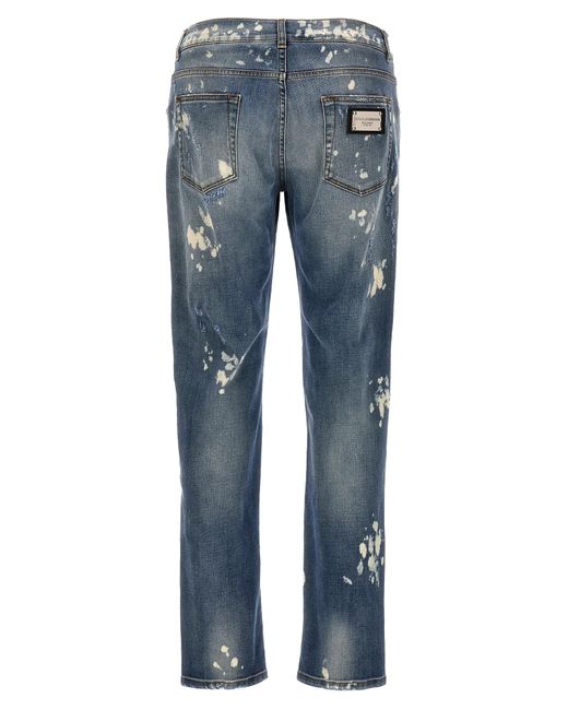 Dolce & Gabbana Blue 5-Pocket Slim Fit Jeans for men