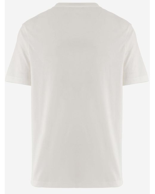 Emporio Armani White Cotton T-Shirt With Logo T-Shirts for men