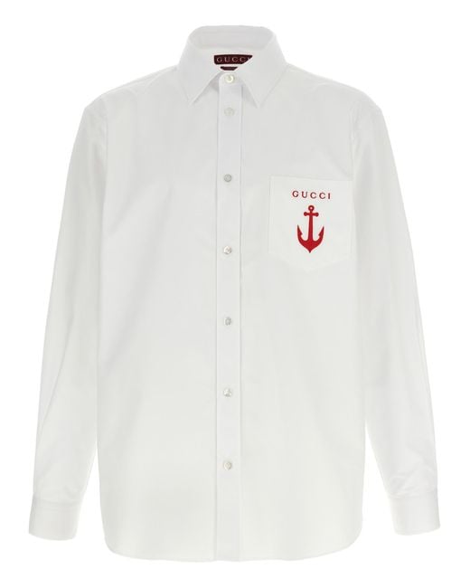 Gucci White Poplin Shirt for men