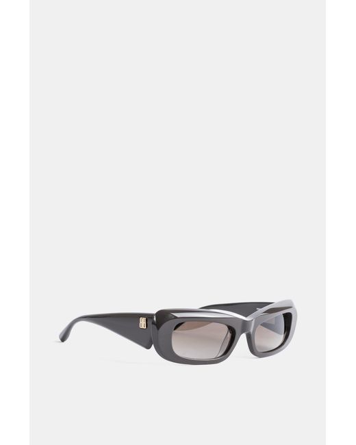 Balenciaga Gray Diva Rectangular Sunglasses