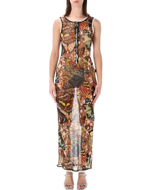 Jean Paul Gaultier Metallic Butterfly Re-Edition Long Dress