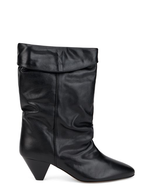 Isabel Marant Black Ankle Boots Cone Heel Calfskin