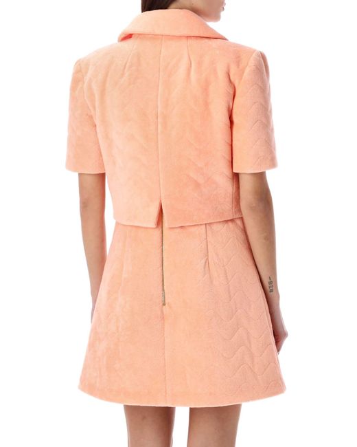 Patou Pink Cropped Quilted Jacket