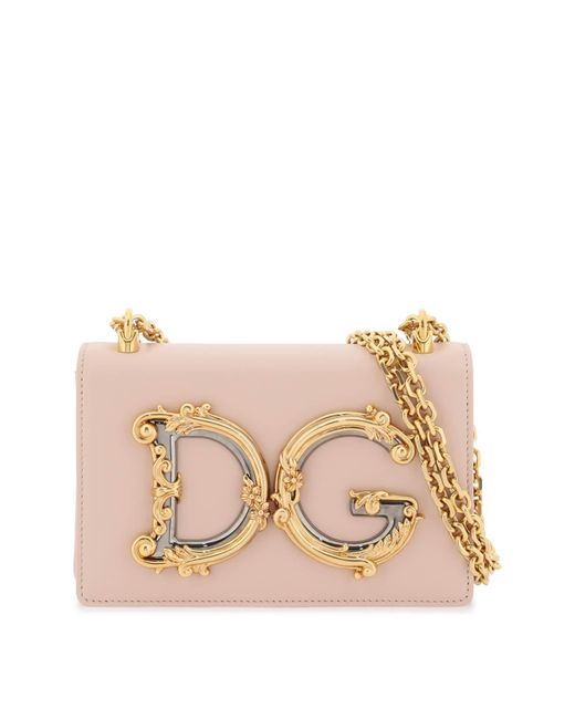 Dolce & Gabbana Natural Logo Plaque Shoulder Bag