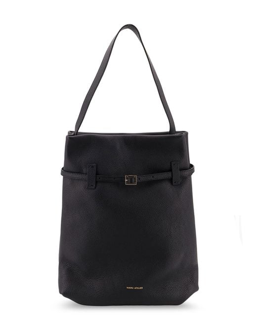 MANU Atelier Black Tote Du Jour Leather Shoulder Bag