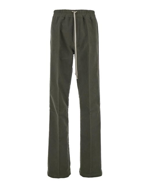 Rick Owens Green 'Dietrich' Pants With Elastic Waist And Wide Leg for men