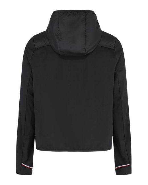 Moncler Black Cardigan With Padded Front Panel Shell: Cotton Cardigans for men