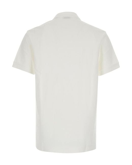 Burberry White Polo Shirt Eddie Cotton T-Shirts for men