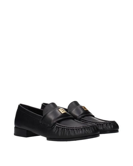 Givenchy Black Leather Slip-On Loafers