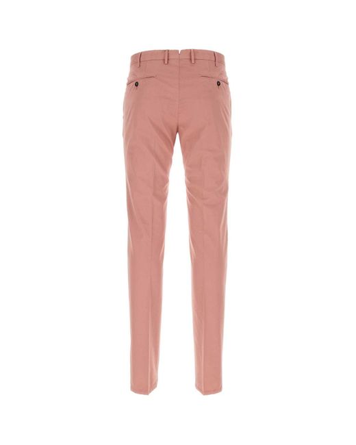PT01 Pink Stretch Cotton Blend Silkochino Pant for men