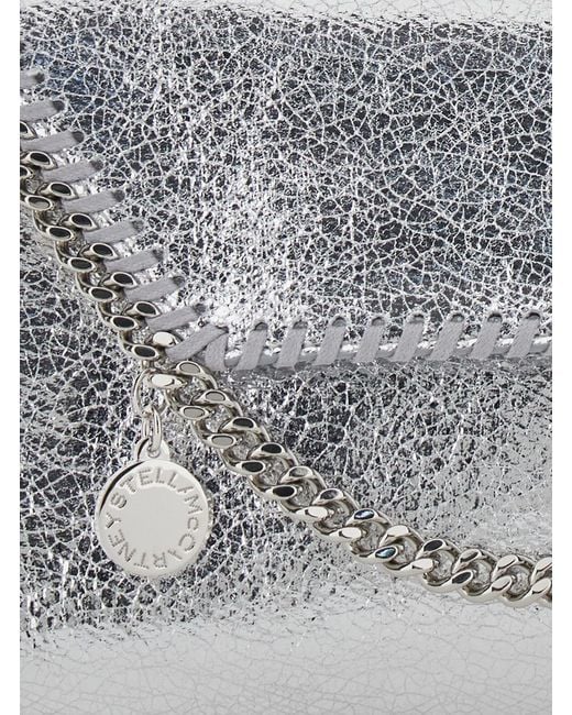 Stella McCartney Gray 'Falabella' Metallic Crossbody Bag With Chain Strap And Metallic Effect