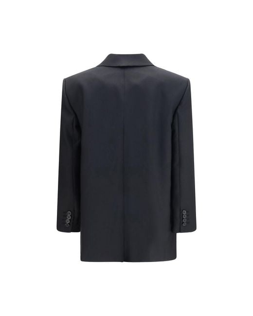 Khaite Blue Wool Oves Aries Full-Length Jacket Clothing