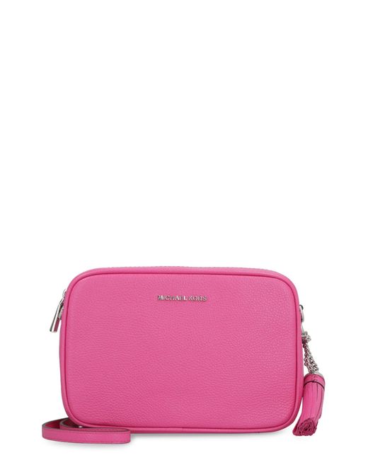MICHAEL Michael Kors Ginny Leather Crossbody Bag in Pink Lyst