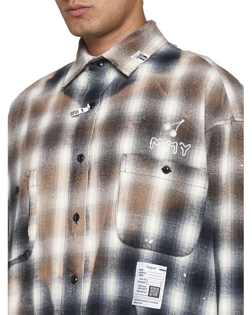 Maison Mihara Yasuhiro Gray Vintage Check Cotton Shirt for men