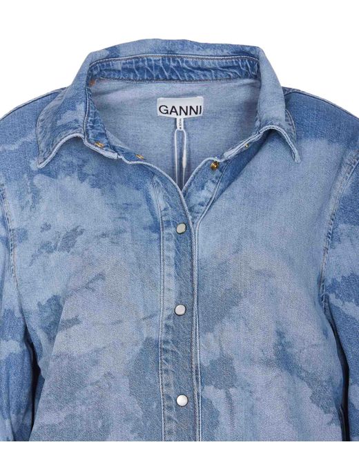 Ganni Blue Denim Shirt