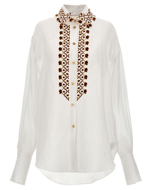 Ermanno Scervino White Embroidery Shirt Shirt, Blouse
