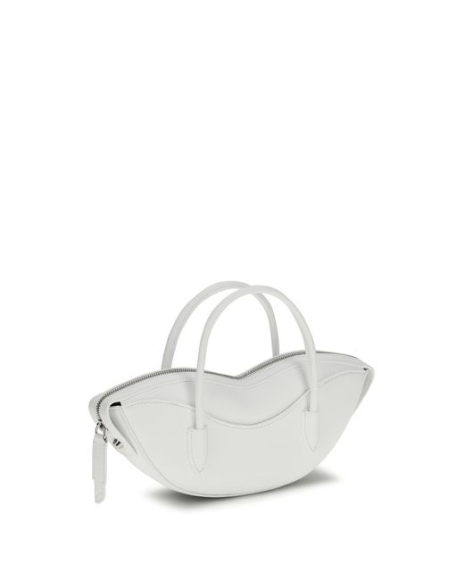 Fiorucci White Mini Lips Shoulder Bag Calf Leather Bos Taurus
