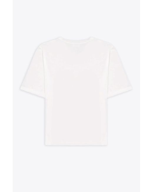 Laneus White Crewneck Ultra-Light Cotton T-Shirt for men