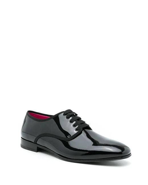 Ferragamo Black Magic Patent Leather Derby Shoes for men