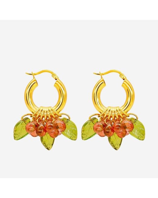 Annele Metallic Earrings Cranberry Queen