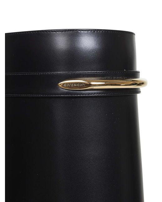 Givenchy Black Leather Shark Pinch Knee-High Boots