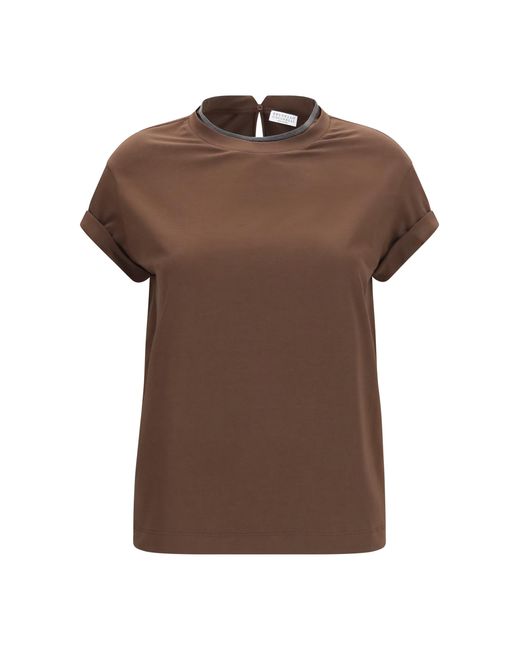 Brunello Cucinelli Brown Cotton T-Shirt