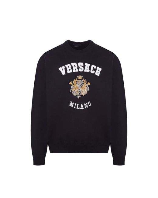 Versace Blue Cotton Sweatshirt for men