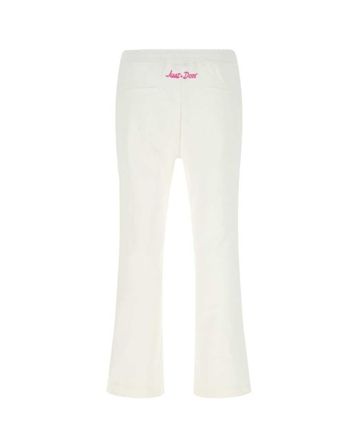 Just Don White Cotton Joggers for men