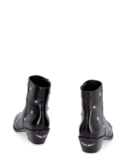 Black ankle boots with stars sales