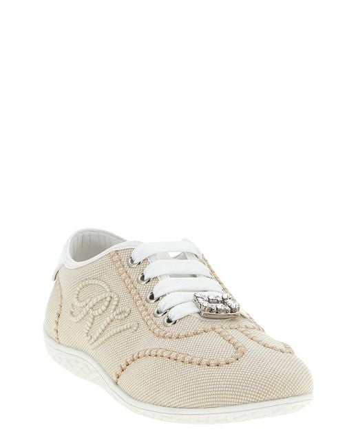 Roger Vivier White Polyamide Low Top Sneakers