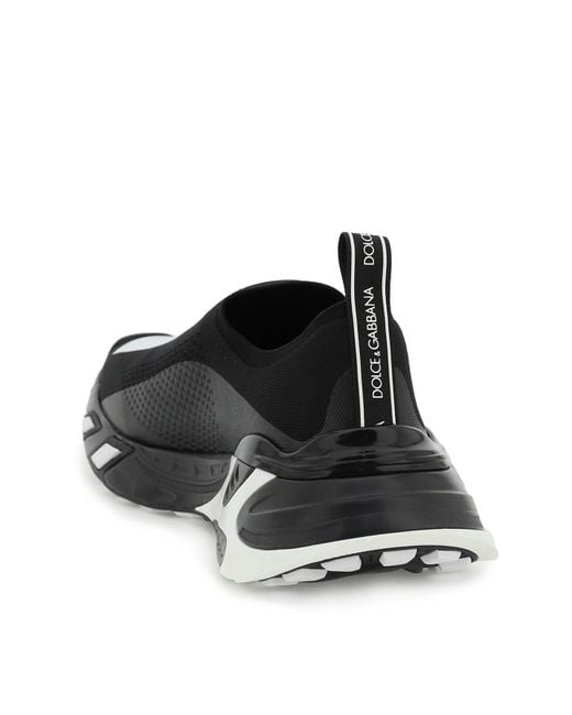 Dolce & Gabbana Black Stretch Mesh Fast Sneakers for men