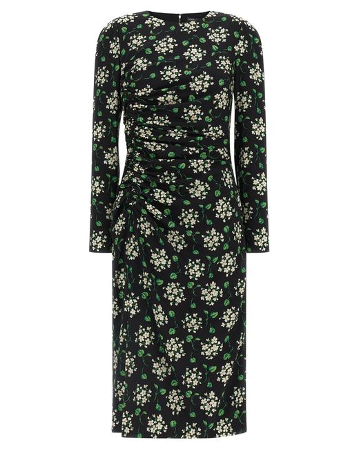 Dolce & Gabbana Black Dolce & Gabbana Flower Print Dress