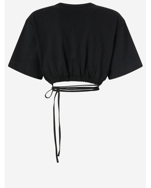 Pinko Black Cotton Top Tops
