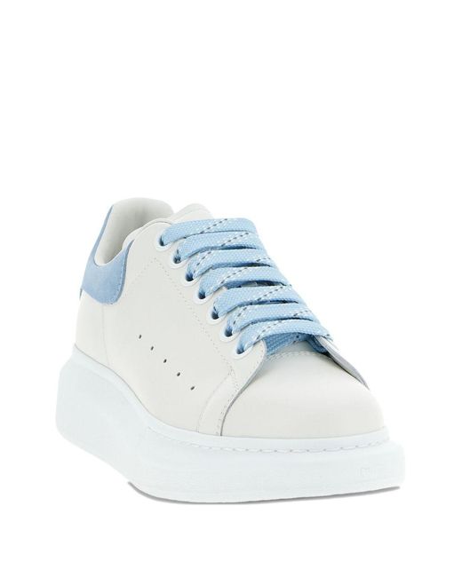 McQueen White Oversize *Icon Smooth Calf Leather Sneakers With Light Suede Heel Counter.<Br