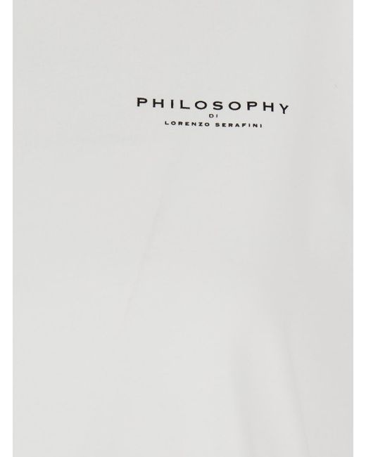 Philosophy Di Lorenzo Serafini White T-Shirt With Maxi Logo Printed On The Back