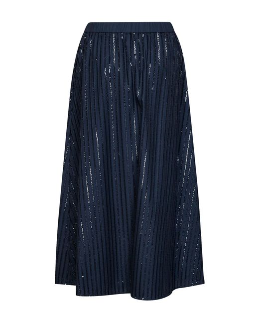 Weekend by Maxmara Blue Midi Skirt With Sequins Cotton