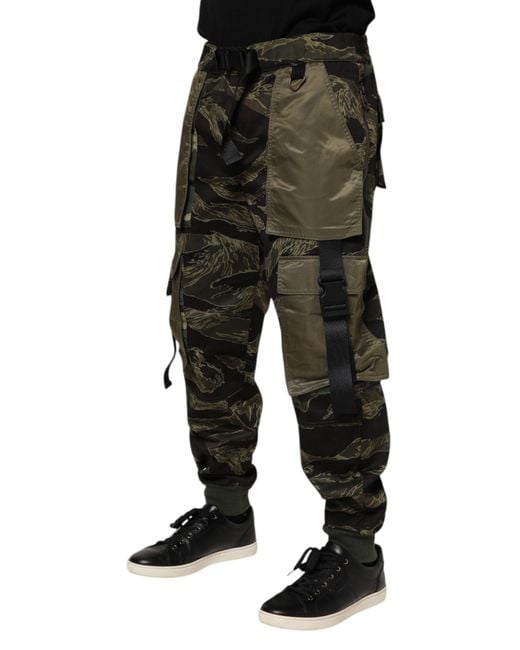 Dolce & Gabbana Black Camo Cargo Pants for men