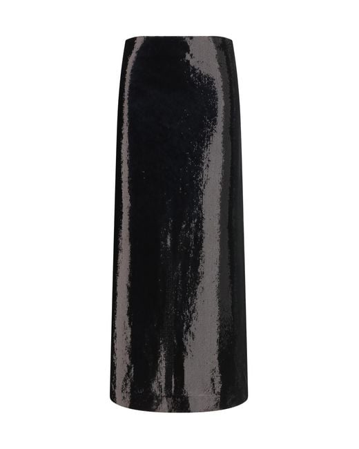 Totême Black Skirt Sequin Polyester