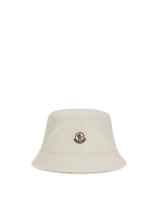 Moncler White Bucket Hat Polyester