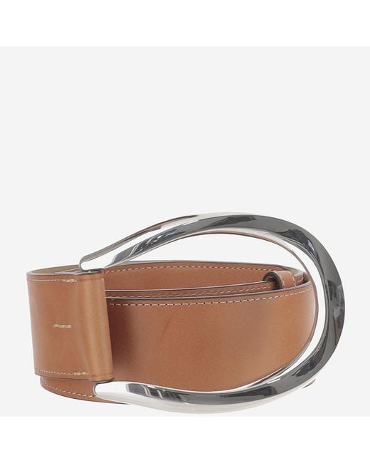 Polo Ralph Lauren White Leather Belt With Maxi Buckle Cow