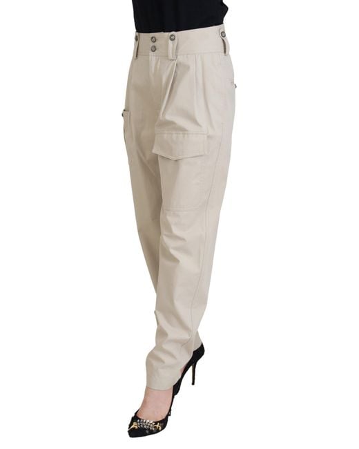 Dolce & Gabbana White Chic Cotton Trousers For Elegant Comfort