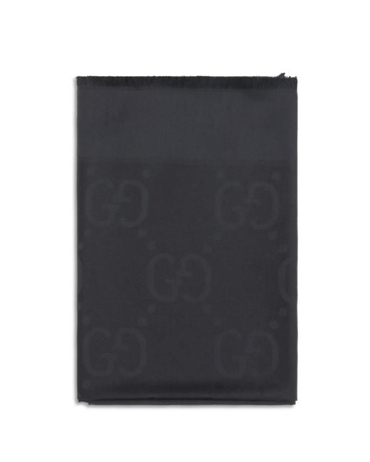 Gucci Blue Wool And Silk Scarf