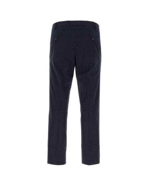 Fedeli Blue Stretch Cotton Pant for men