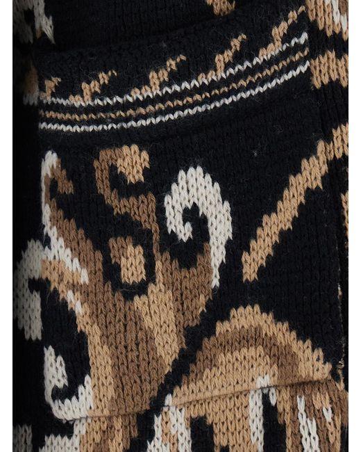 Etro Black Cardigan V-Neck Wool Tops