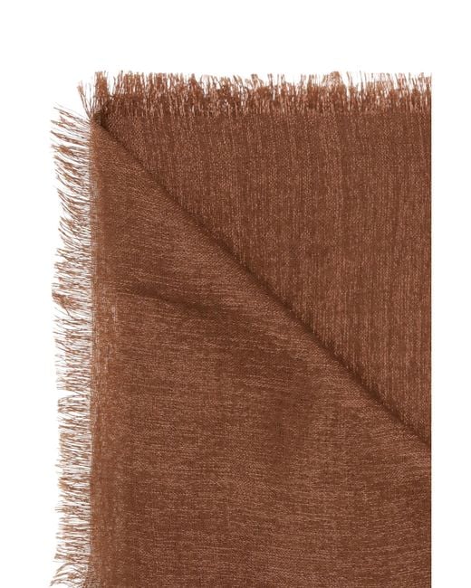 Brunello Cucinelli Brown Silk And Cashmere Scarf