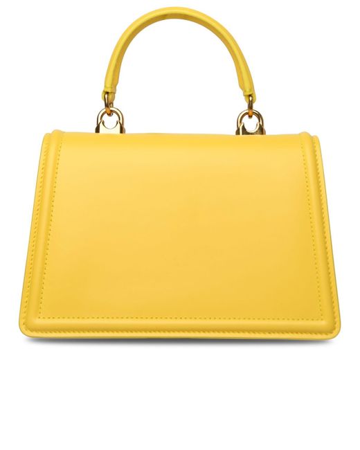 Dolce & Gabbana Yellow Small Devotion Leather Bag
