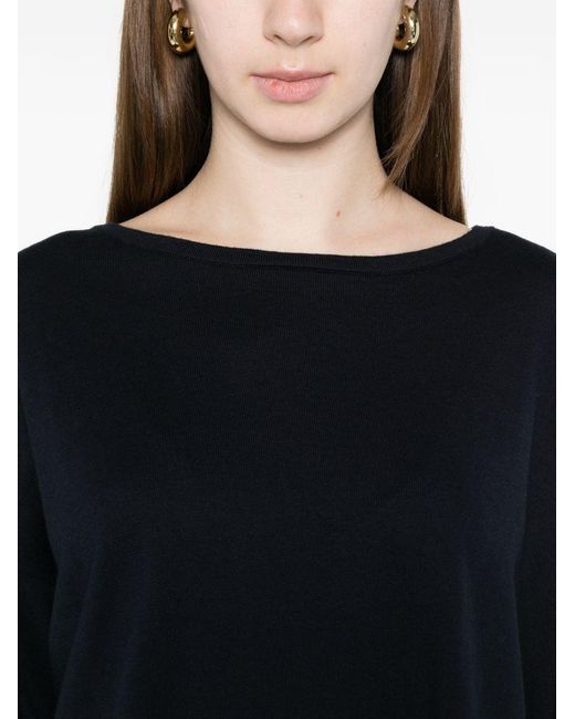 C.t. Plage Black Cotton Crewneck Sweater